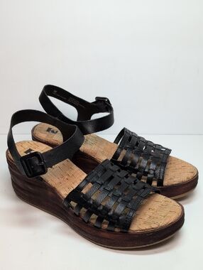 Kork's Marley caged cork wedge platform sandals women's size 9